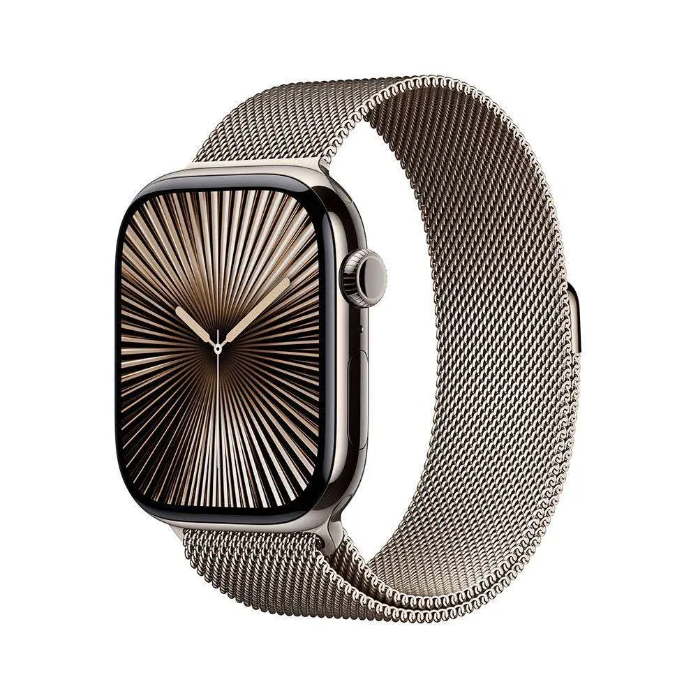 Apple Watch Series 10 GPS + Cellular 46mm Titânio Natural c/ Bracelete Loop Milanesa Natural S/M