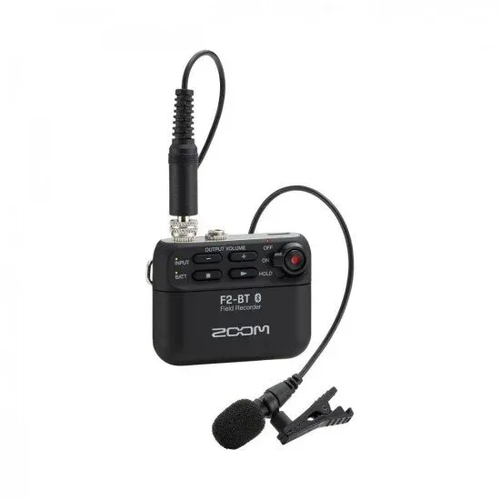 Zoom GRAVADOR PORTATIL c/micro de lapela F2 BT Bluetooth Black