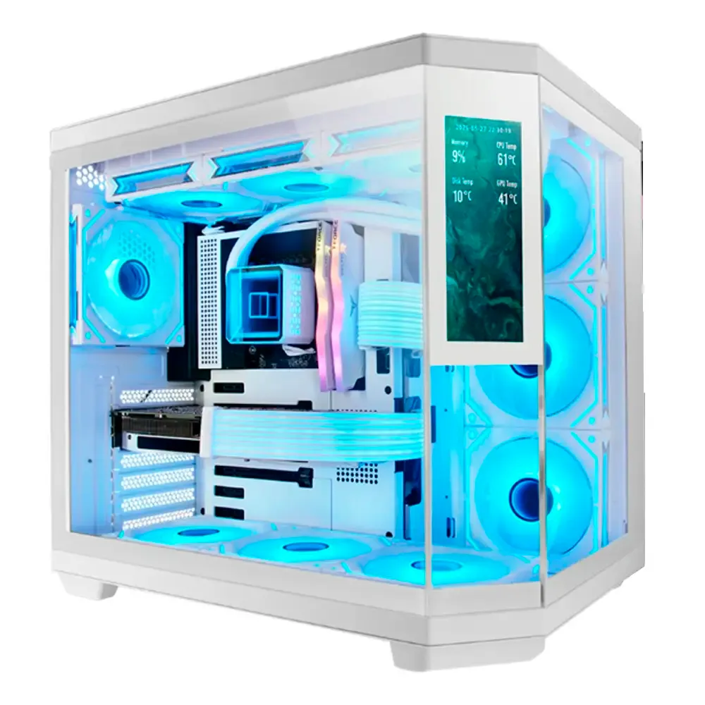 Caixa ATX Mars Gaming MC-3TCORELCD Tempered Glass Branca