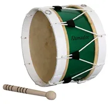 Bombo Tradicional Adamastor Nº2 Verde/Aro Branco 30cm