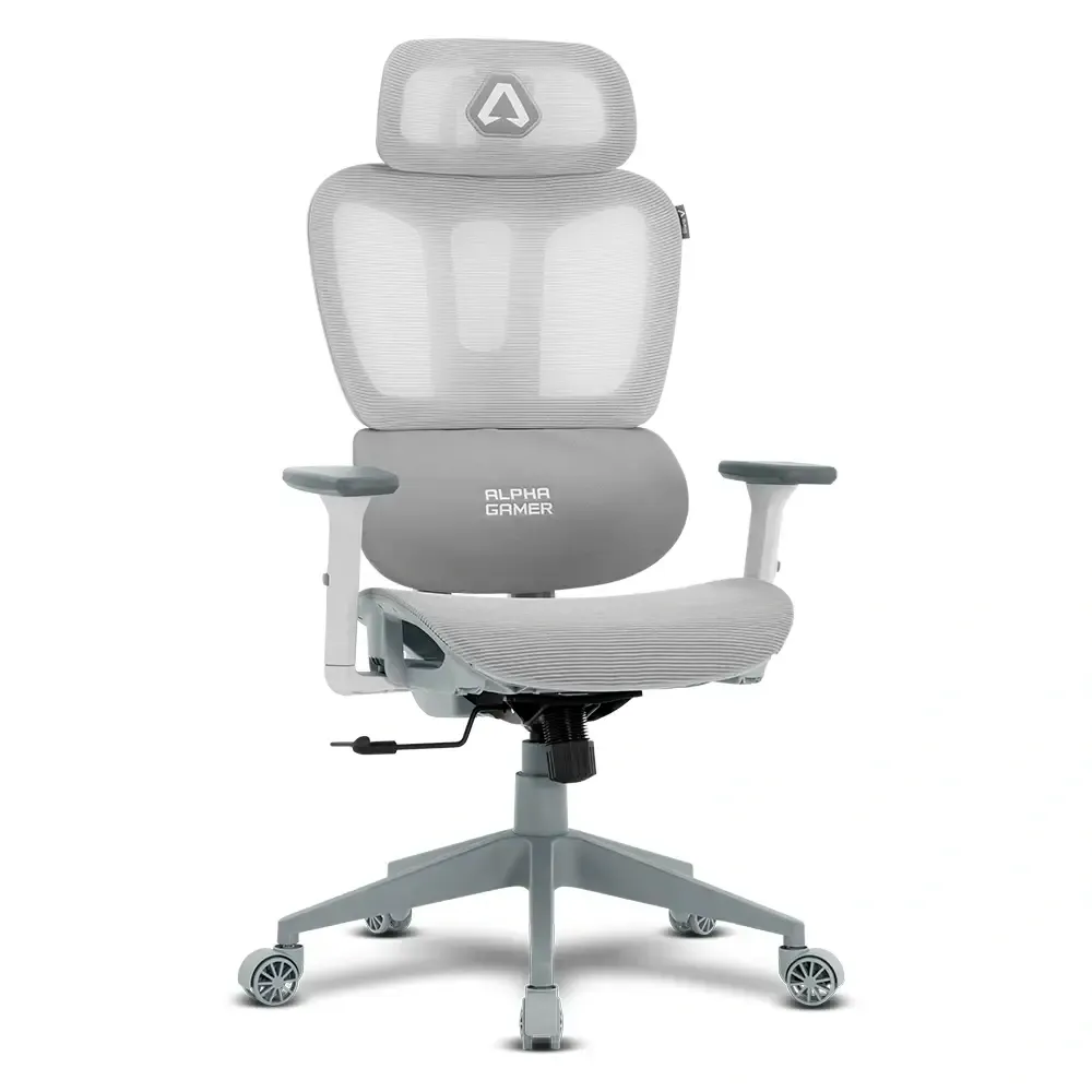 Cadeira de Escritório Ergonómica Alpha Gamer Luna Cinzenta