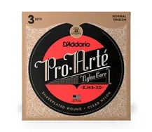 Jogo de Cordas Guitarra Clássica D'Addario EJ45-3D Tensão Normal 3 Jogos
