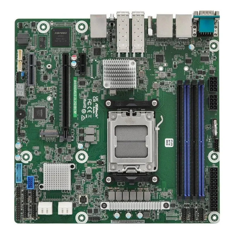 Motherboard AsRock B650D4U3-2L2Q/BCM B650 AM5 DDR5 micro ATX Dual LAN M.2 HDMI