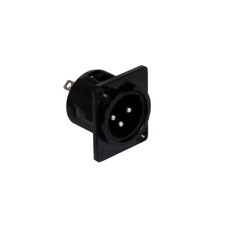 Conetor de áudio XLR macho com fixação em chassis e painel para rack 19 - SM-573
