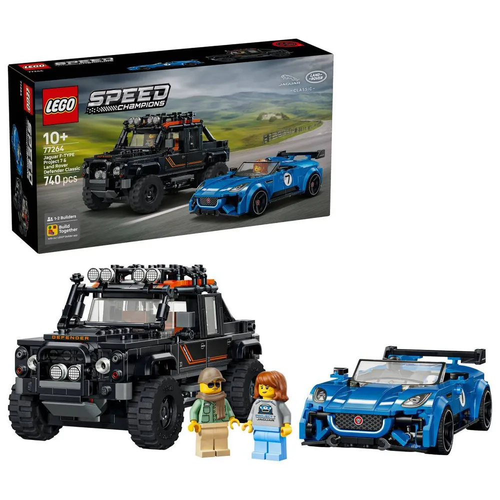LEGO Speed Champions: Jaguar Project 7 e Land Rover Defender | Idades 10+ | 740 Peças | Item 77264
