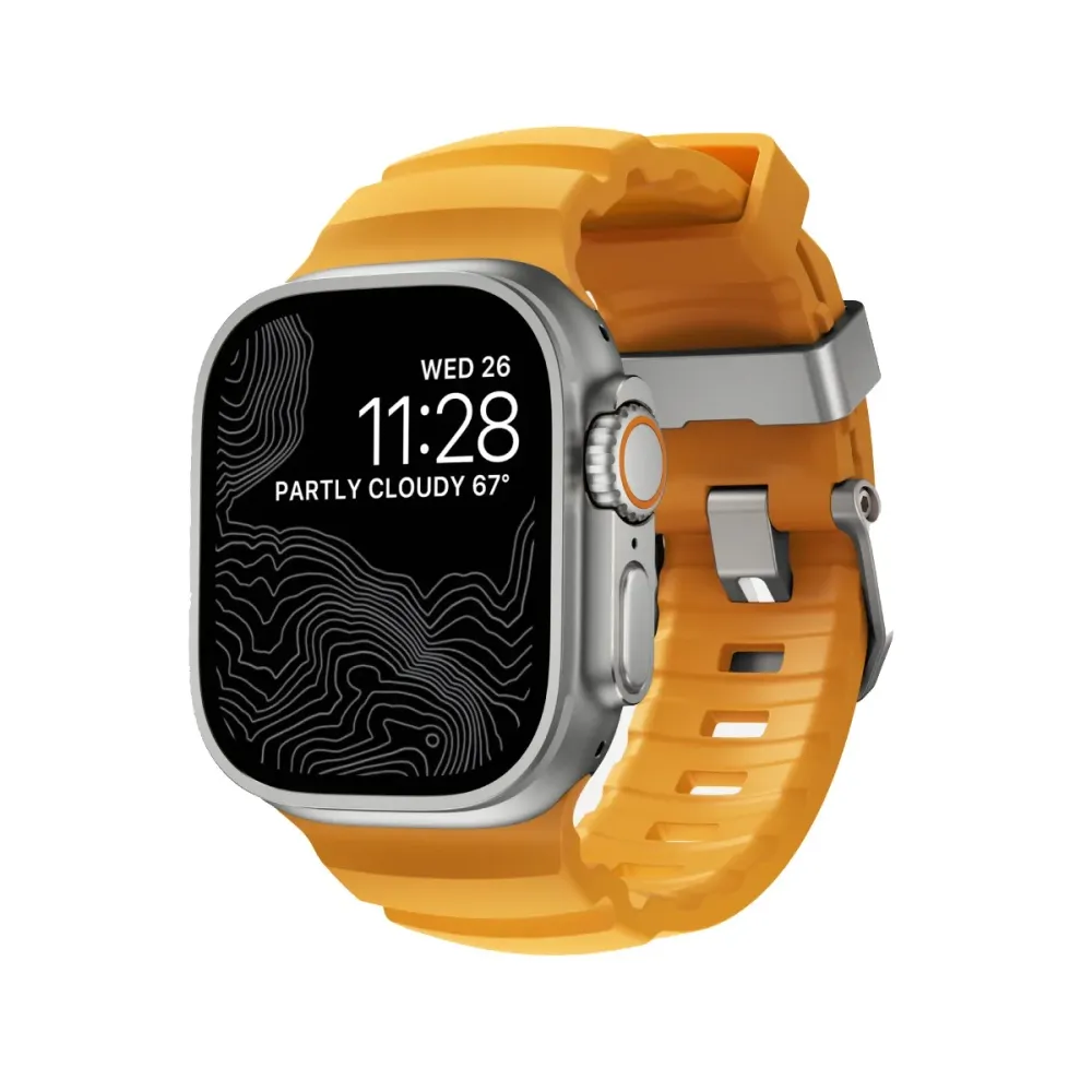 Bracelete Nomad Rocky Point Apple Watch 46mm Laranja/Prateado