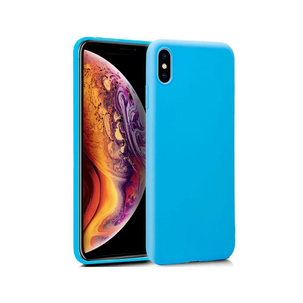Capa Silicone Apple iPhone XS Max Azul