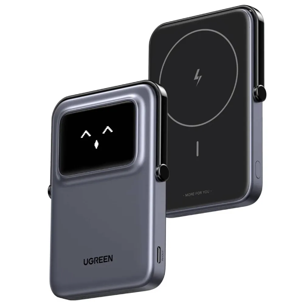 Powerbank UGREEN PB571 Uno Magnetic Wireless 5000mAh PD 20W Cinza