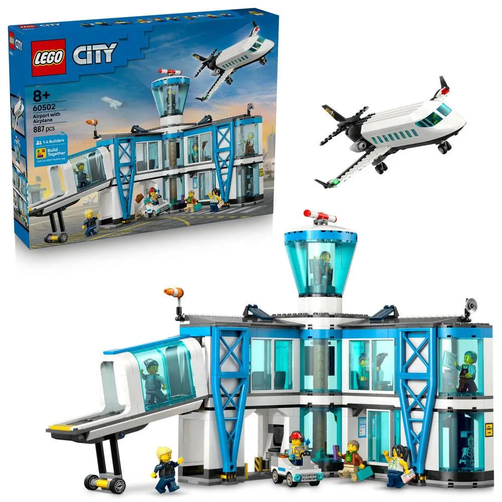 LEGO City: Aeroporto com Avião | Idades 8+ | 887 Peças | Item 60502