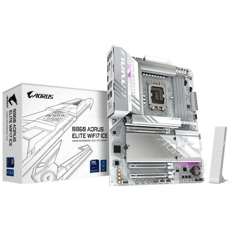 Motherboard Gigabyte B860 AORUS ELITE WIFI7 ICE B860 LGA 1851 DDR5 ATX WiFi 7 PCIe 5.0 USB4 2.5GbE M.2