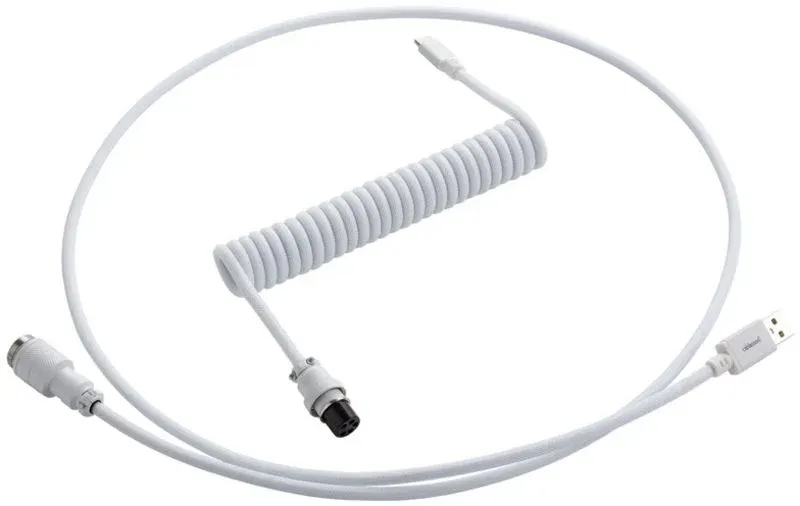 Cabo Coiled CableMod Pro para Teclado USB A - USB Type C 150cm - Glacier White