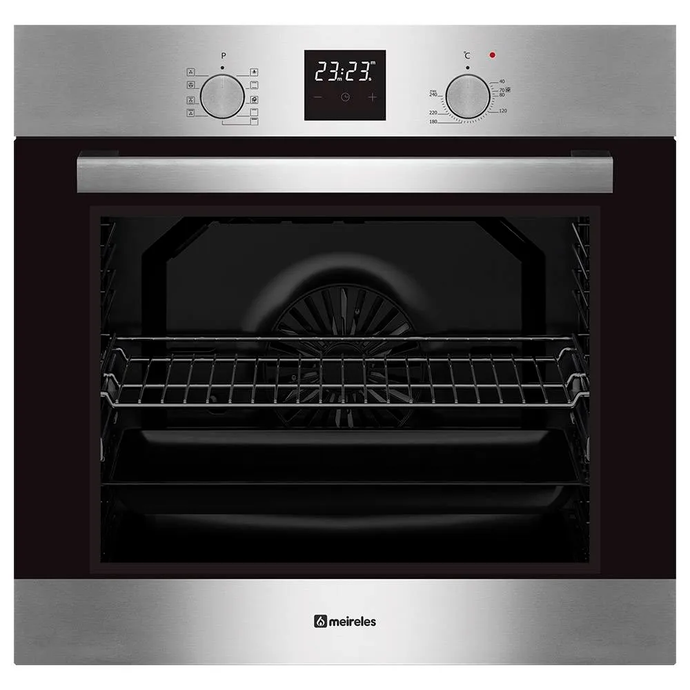 Forno Elétrico de Encastre Meireles MF 8901 X Aqualítico 80 Litros A Inox