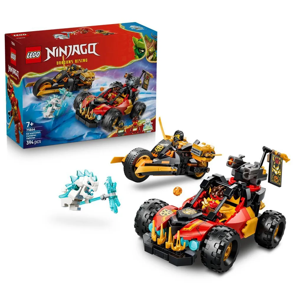 LEGO Ninjago: Veículos Combinadores do Kai e do Cole | Idades 7+ | 394 Peças | Item 71864