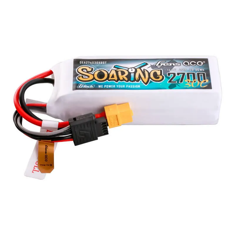 Gens Ace Bateria de drone G-Tech Soaring 2700mAh 14.8V 30C 4S1P LiPo XT60
