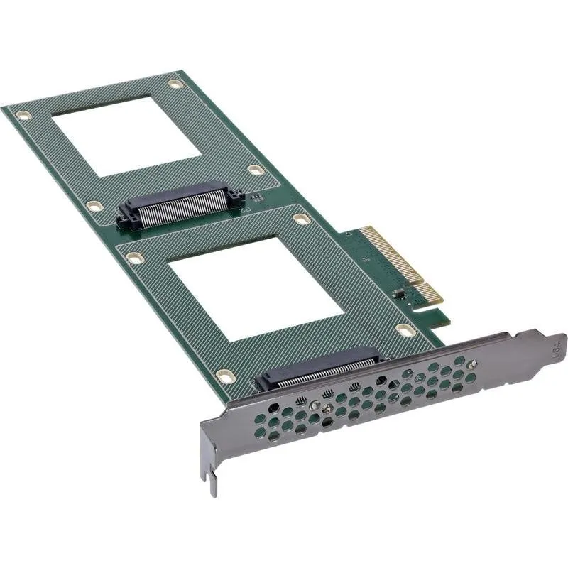 Placa de Rede InLine 76660O PCIe 3.0 U.2 64 Gb/s Dual SSD NVMe