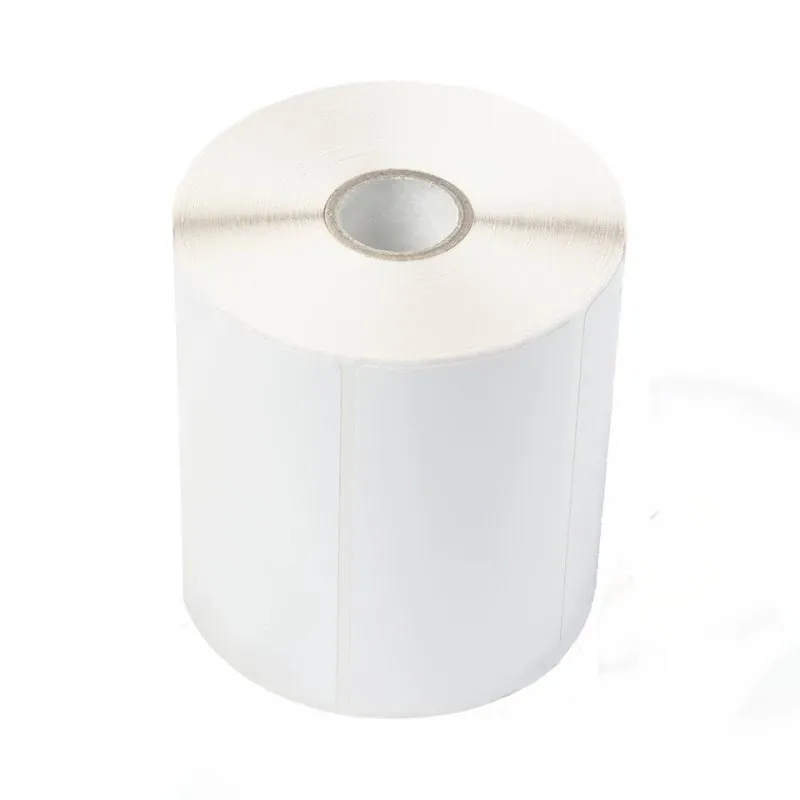 Caixa de 6 rolos de etiquetas de transferência térmica com acabamento mate de 102 x 150mm. Cada rolo contém 550 etiquetas