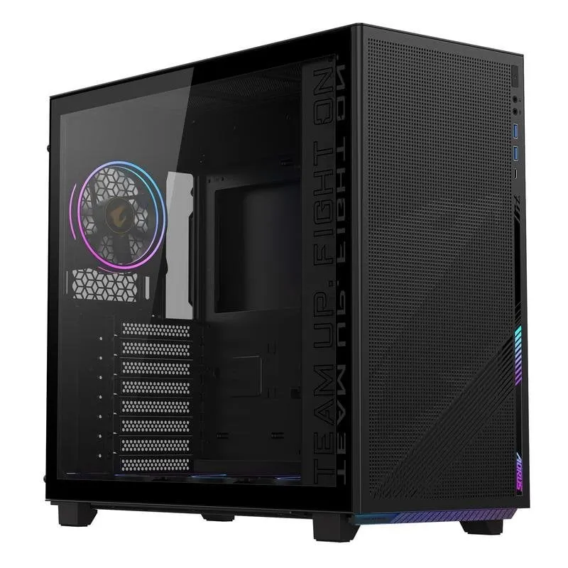Caixa de Computador Caixa Gigabyte C400 Vidro Temperado ATX Gaming Iluminação RGB Preto