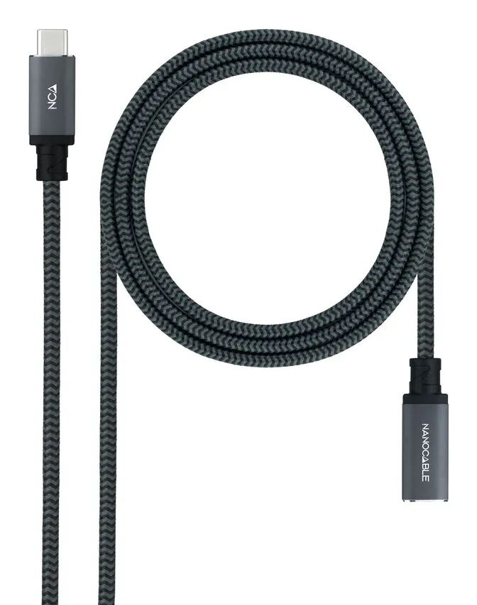 Cabo USB 3.2 Gen2x2 Nanocable 100W 4K/60Hz USB-C M/F 1.5 M