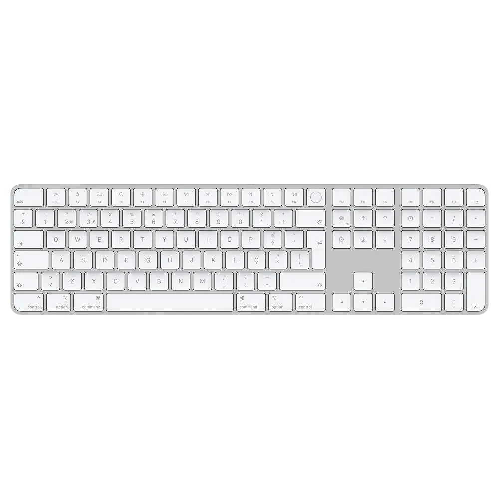 Teclado Apple MK2C3PO/A Magic Keyboard Touch ID Numérico Bluetooth I White Keys - Português
