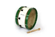 Bombo Tradicional Adamastor Nº4 38cm Branco/Aro Verde