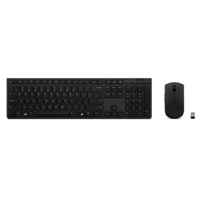 Teclado e Rato Lenovo Wireless Combo Negro RF USB com Bluetooth e sensor óptico