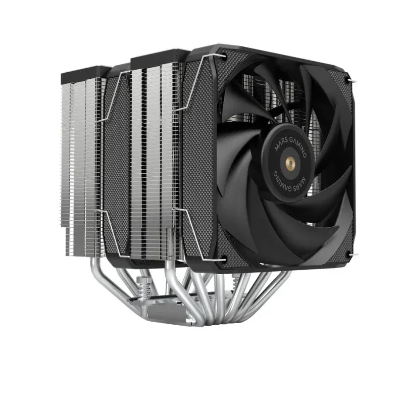 Cooler CPU Mars Gaming MCPU-XU6 Cooler de CPU de Torre Dupla TDP 350W com 2x Ventoinhas FDB e 6 Heatpipes HCT Preto