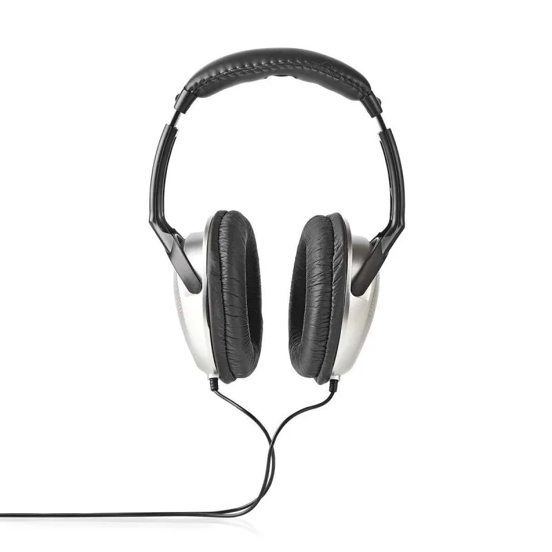 Nedis HPWD1201BK Auscultadores Supra-Aurais com Cabo Prateados