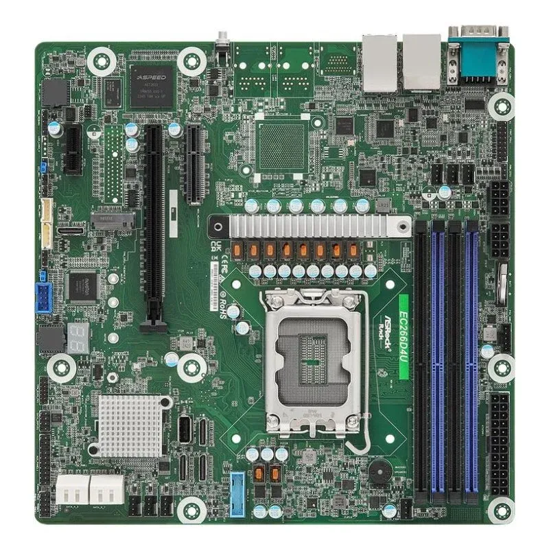 Motherboard ASRock EC266D4U Intel C266 LGA1700 DDR5 micro ATX ECC Dual LAN M.2