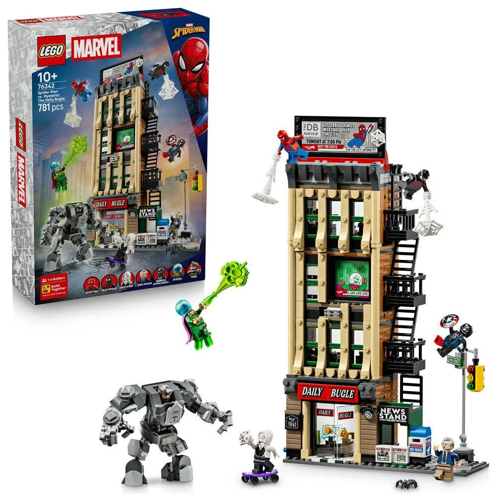 LEGO Marvel: Spider-Man contra Mysterio O Daily Bugle | Idades 10+ | 781 Peças | Item 76342