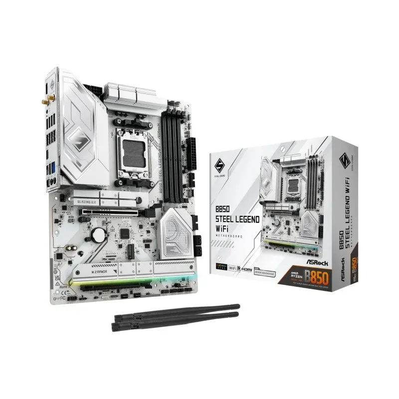 Asrock B850 Steel Legend WiFi Motherboard AMD B850 AM5 ATX DDR5 PCIe 5.0 RAID