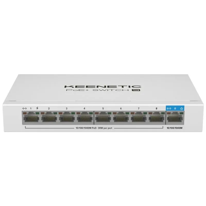 Keenetic PoE+ Switch 9 KN-4710 Switch com 9 Portas Gigabit (8 Portas PoE+) Máx.120W
