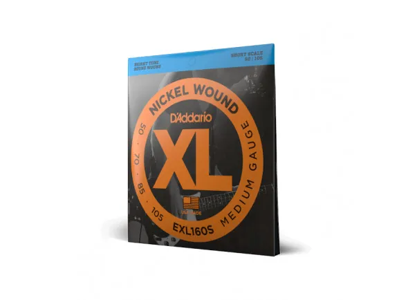 D'Addario EXL160S 50-105 Medium, Short Scale, XL Nickel Bass Strings