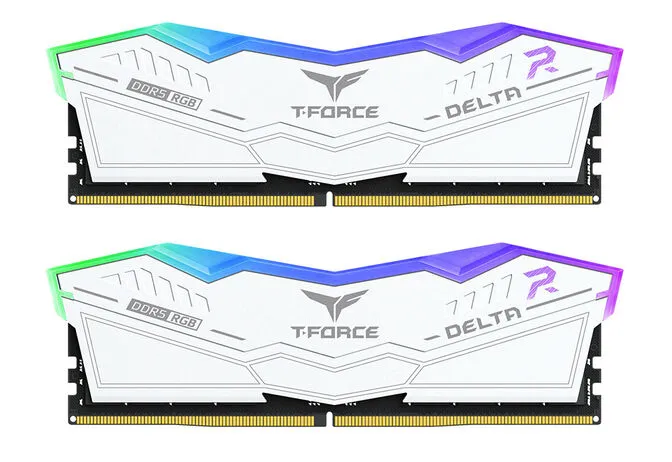 Team Group Kit 48GB (2 x 24GB) DDR5 6400MHz Delta RGB Branco CL32