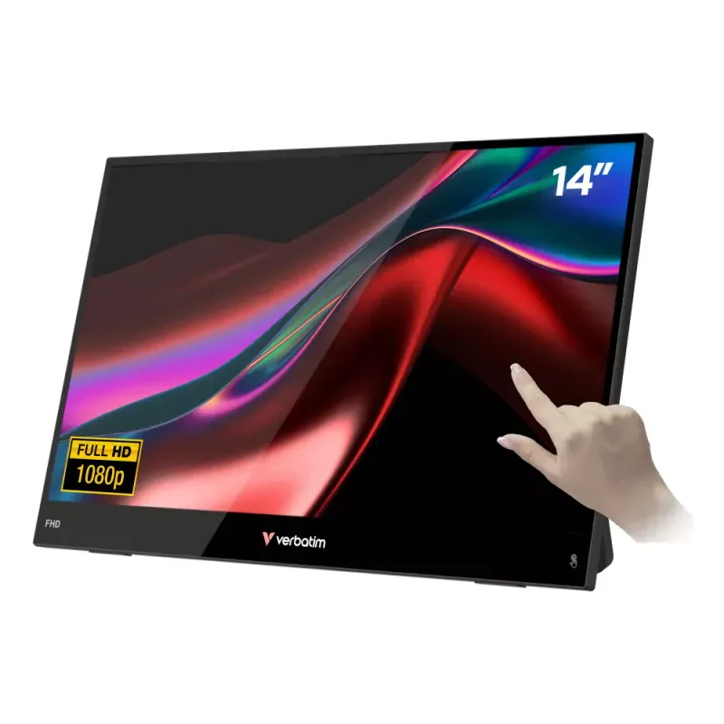 Monitor Verbatim Light 14" Tátil LCD FHD 60Hz Preto