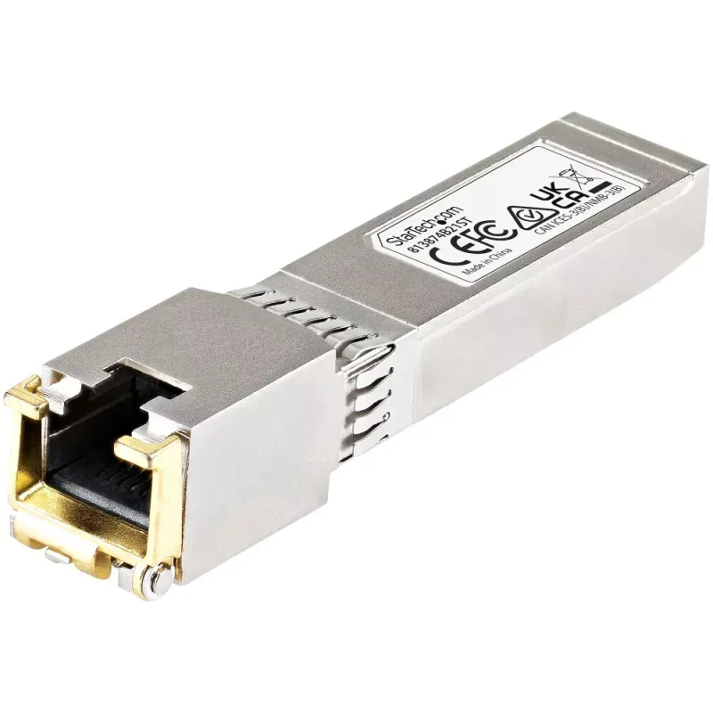 StarTech.com HPE 813874-B21 Compatible SFP+ Module, 10GBASE-T, SFP to RJ45 Cat6/Cat5e, 10GE Gigabit Ethernet SFP+, RJ-45 (Copper) 30m, HPE BladeSystem, c-Class, Mini GBIC SFP+ Transceiver - Lifetime Warranty (813874B21ST) - Módulo de transceptor SFP+