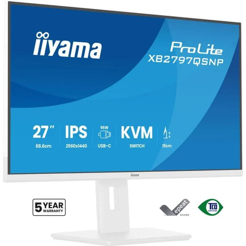 Monitor iiyama ProLite XB2797QSNP-W1 27" Quad HD 75Hz IPS USB-C Altura ajustável