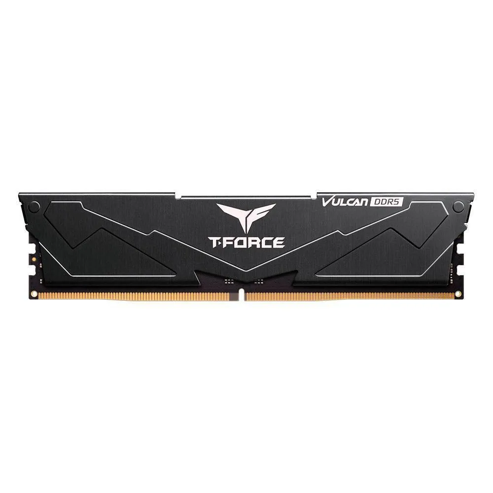 Memória RAM UDIMM TEAMGROUP T-Force Vulcan 16GB (1x16GB) DDR5-6000MHz (AMD Expo/Intel XMP) CL30 (30-36-36-76) 1.35V Preta