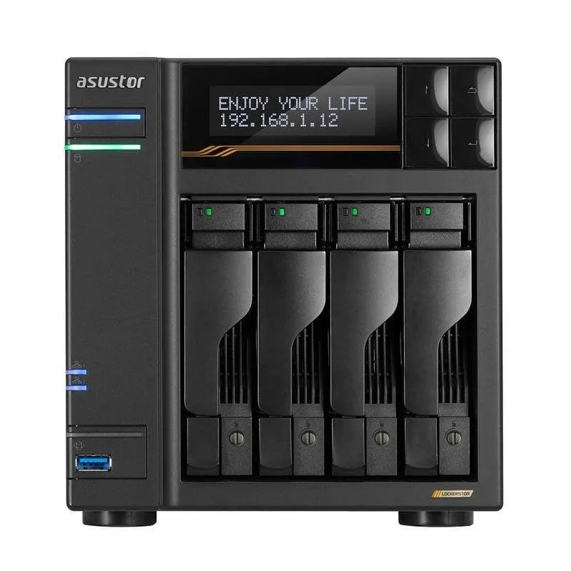 Barebone Asustor AS6804T AMD Ryzen V3C14 16GB DDR5 ECC 4 baias 2x10 GbE 2x5 GbE