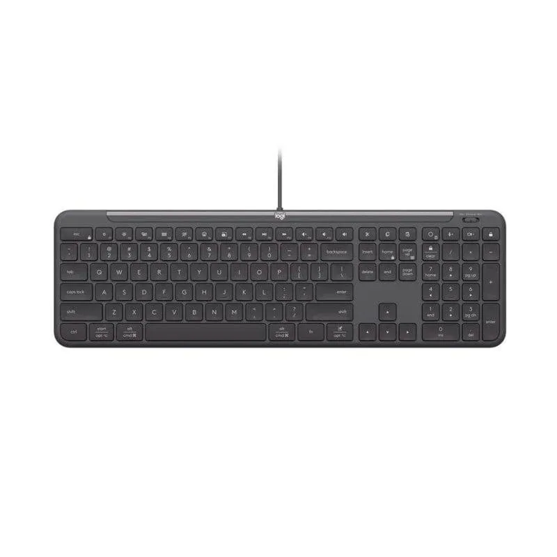 Teclado Logitech Signature Slim K620 com fio completo switch tesoura USB-C grafite