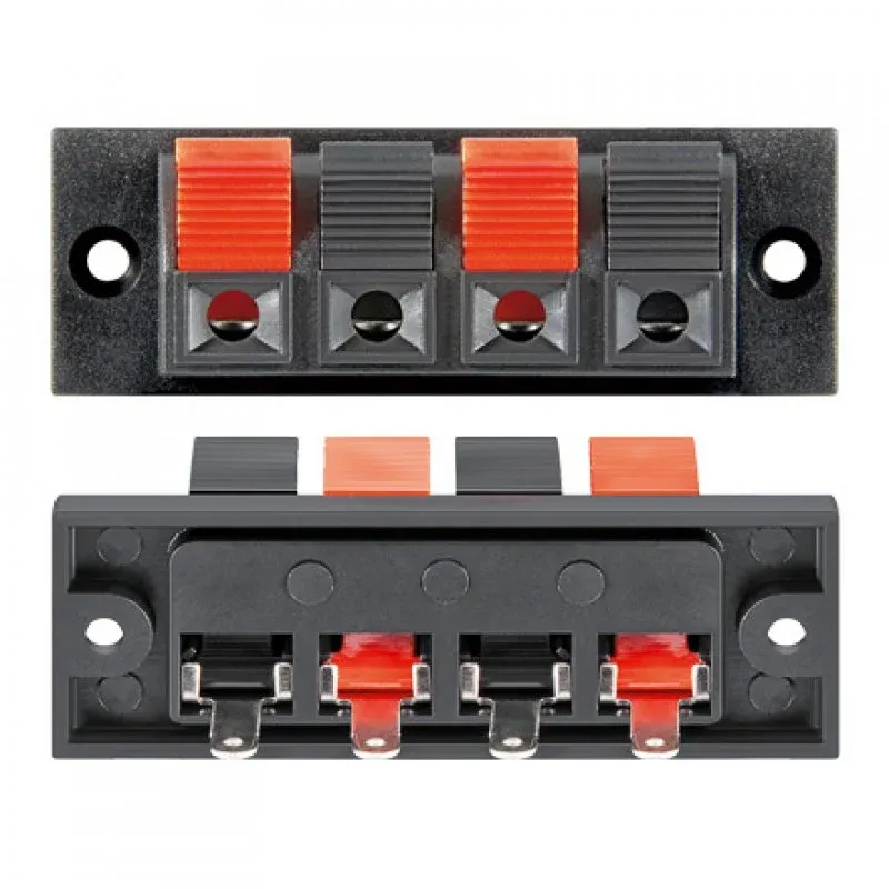 Goobay Conjunto de 4 Terminais para Altifalante Retangular Preto