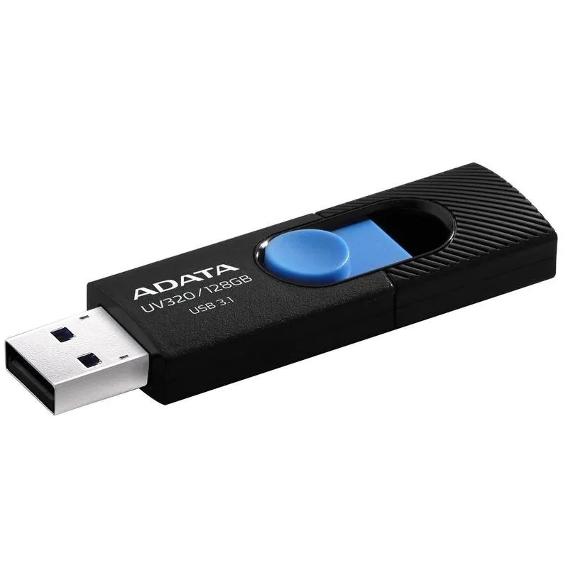 Pen USB ADATA UV320 128 GB USB-A 3.2 Gen 1 deslizante preto azul