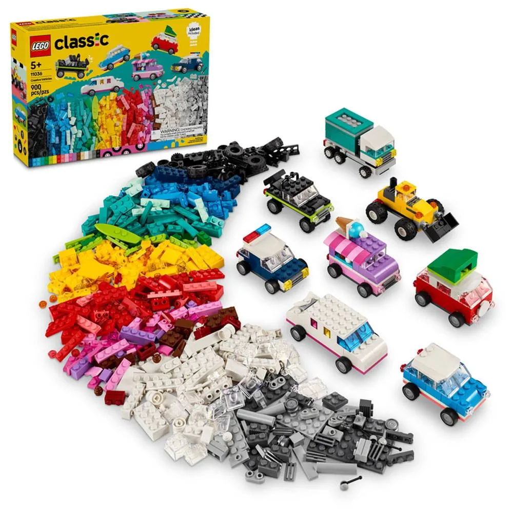 LEGO Classic: Veículos Criativos | Idades 5+ | 900 Peças | Item 11036
