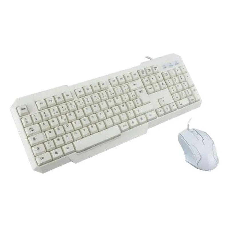 Teclado MCL Samar ACK-2012/B membrana AZERTY branco com rato USB