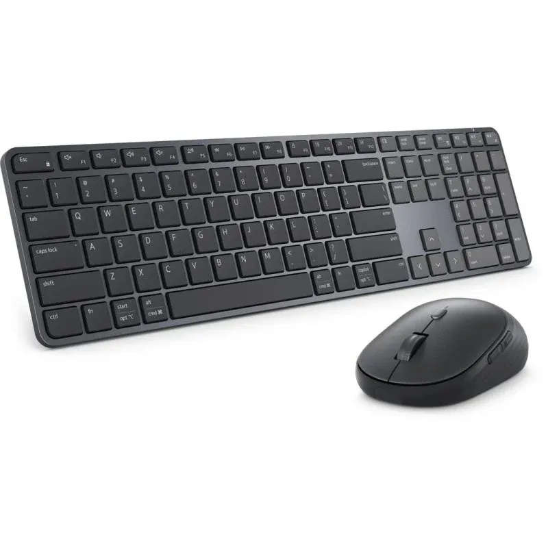Teclado Dell Pro 7 Slim sem fios KM726 com teclas silenciosas e rato, recetor USB seguro