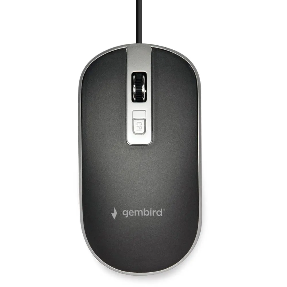 Rato Óptico Gembird MUS-4B-06-BS USB 1200DPI Preto/Prateado