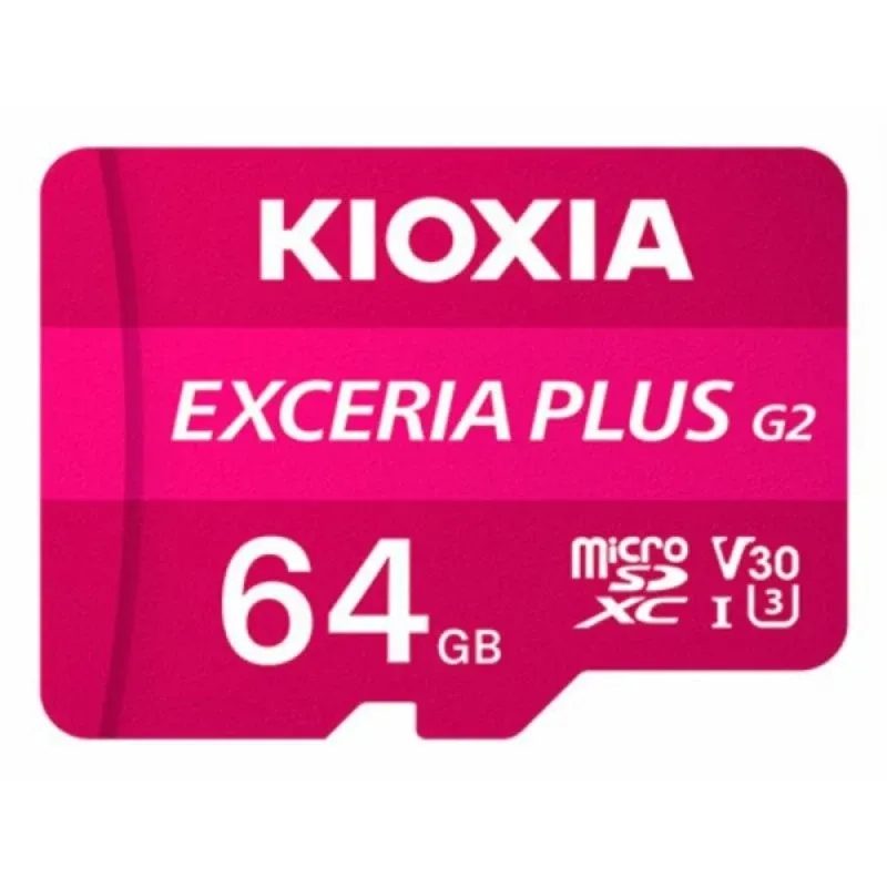 Kioxia Exceria Plus G2 MicroSDXC 64GB UHS-I Classe 10 U3 V30 A1 100MB/s / 65MB/s com Adaptador SD