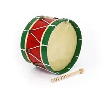 Bombo Tradicional Adamastor Nº3 Vermelho/Aro Verde 35cm