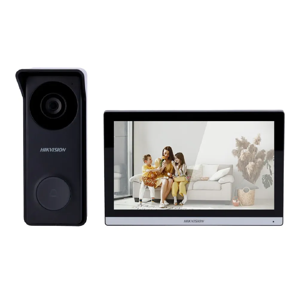 Kit de Vídeo Porteiro IP Hikvision DS-KIS313-P(B) WiFi IP65