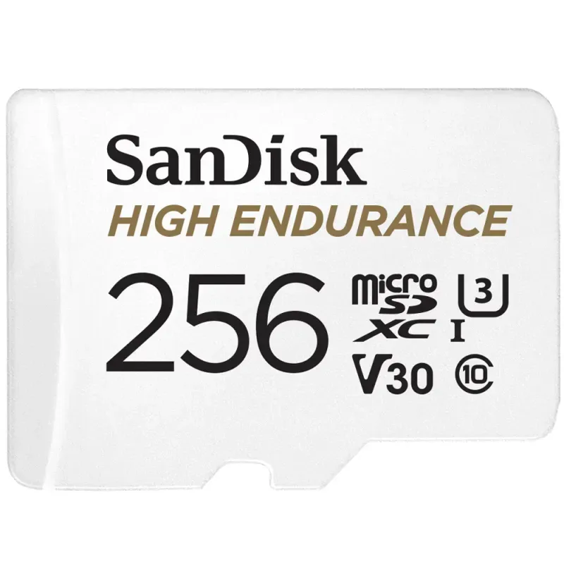 SanDisk High Endurance - Cartão de memória flash (adaptador microSDXC para SD Incluído) - 256 GB - Video Class V30 / UHS-I U3 / Class10 - microSDXC UHS-I
