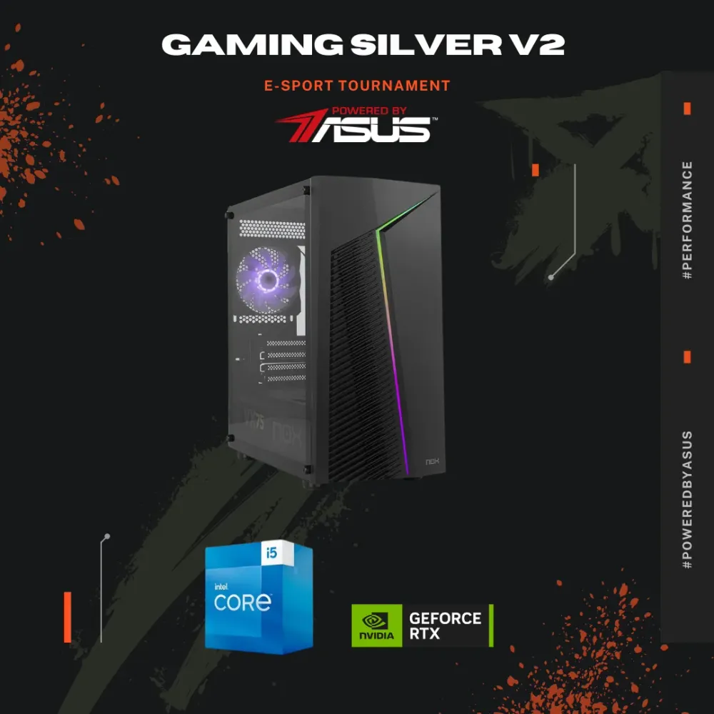 Computador Gaming Silver V2 Powered By ASUS Intel Ultra 5 225F 16GB 512GB SSD RTX 3050